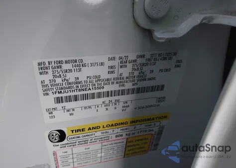 2022 Ford Expedition Xlt from USA, damaged, VIN 1FMJU1HT8NEA15509